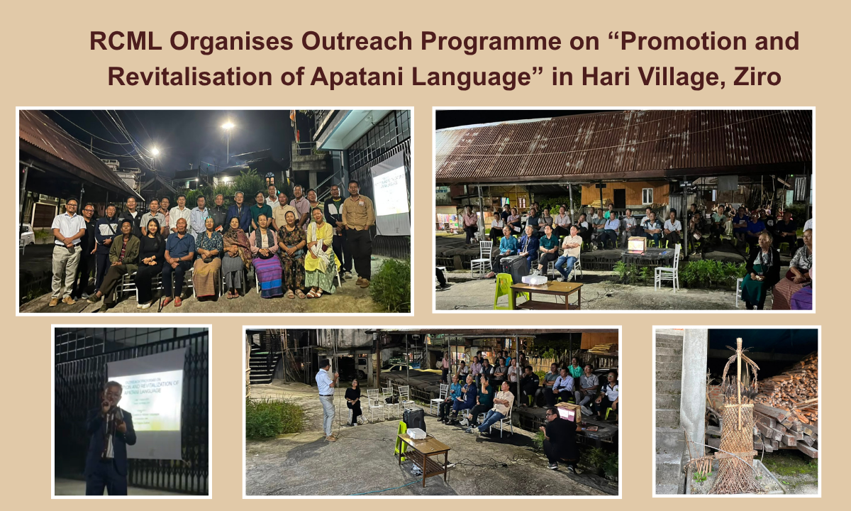 RCML Organises Outreach Programme on “Promotion and Revitalisation of Apatani Language” in Hari Village, Ziro